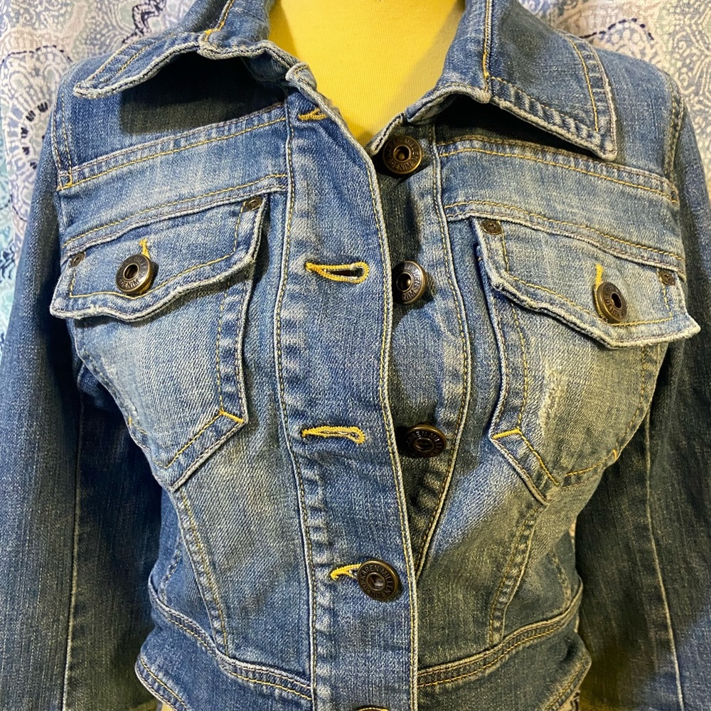 Women's Denim Jean Jacket with Button Front